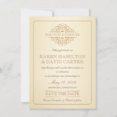 日付-ヴィンテージのビクトリアンでフォーマルな結婚式--を救って下さい セーブザデート (正面)