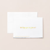 日付/写真/金ゴールドKraftの保存 箔カード (裏面封筒付き)