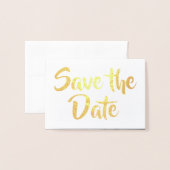 日付/写真/金ゴールドKraftの保存 箔カード (封筒付き正面)