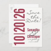 日付（大） – 日付はがきを保存する 案内ポストカード (正面/裏面)