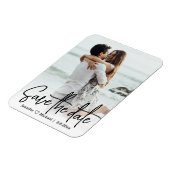 日付、手書きスタイリッシュの写結婚真を保存 マグネット (左側)