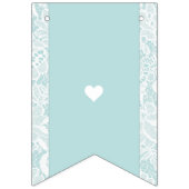 日付-旗布の旗が付いているレースのブライダルシャワーの旗 バンティングフラッグ (第3の旗)