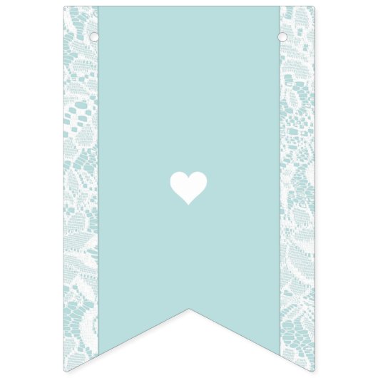 日付-旗布の旗が付いているレースのブライダルシャワーの旗 バンティングフラッグ (第3の旗)