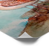 日付,水彩サンドパイパーショアビーチバードアート ポスター (角)