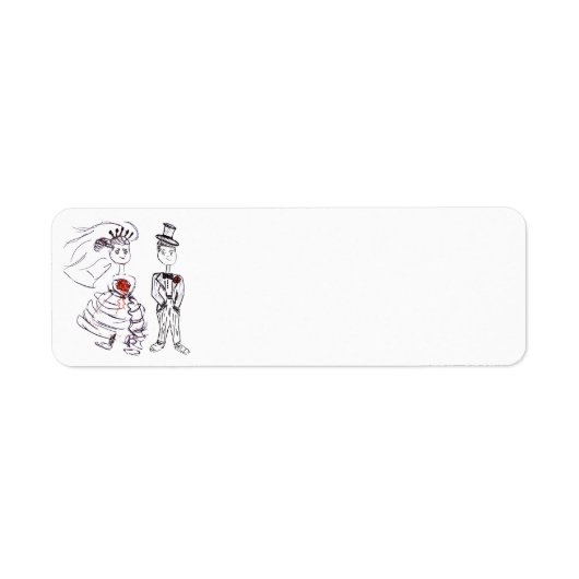 日付/花嫁と花婿の保存 ラベル (正面)