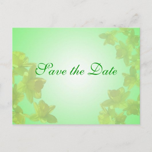 日付、黄色いチューリップの花を保存 案内ポストカード (正面)