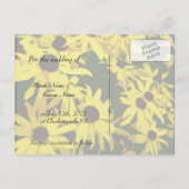 日付、黄色のデイジーの花を保存 案内ポストカード (裏面)