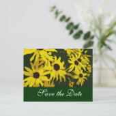 日付、黄色のデイジーの花を保存 案内ポストカード (スタンド正面)