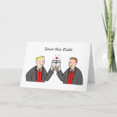 日付、2人の新郎の漫画を救って下さい 案内状 (正面)