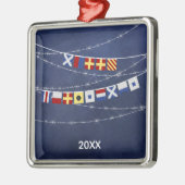 日付#Nautical メリー #Christmas信号フラグ メタルオーナメント (左)