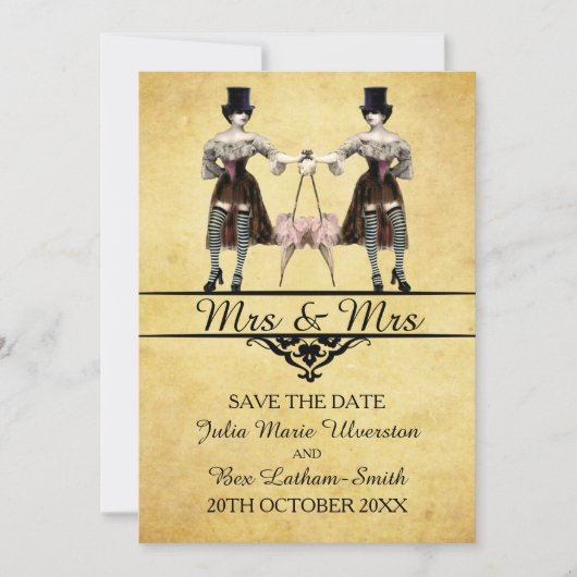 日付- Steampunkのレズビアンのゴシック様式スタイル--を救って下さい セーブザデート (正面)