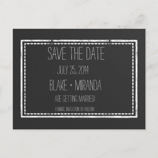 日付Chalkboardポストカードの保存 案内ポストカード (正面)