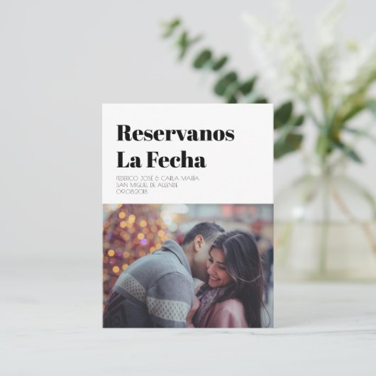 日付en EspañolのReservanosのlaのfechaを救って下さい 案内ポストカード (スタンド正面)