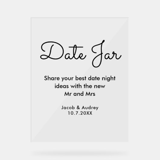 日付JARウェディングシャワー アクリルサイン (正面)