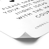 日付JARハートスクリプトミニマルブライダルシャワー記号 ポスター (角)