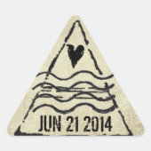 日付Passportスタンプのシール 三角形シール (正面)