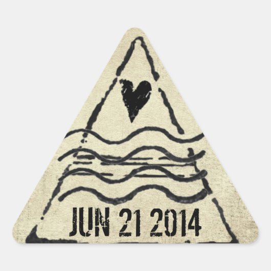 日付Passportスタンプのシール 三角形シール (正面)