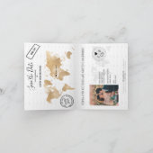 日付Passport金ゴールドワールドマップの保存 招待状 (内部)