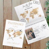 日付Passport金ゴールドワールドマップの保存 招待状