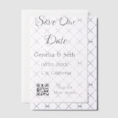 日付QRスキャンコシンプルンミニマルド詳細の保存 ベラム紙招待状 (オフセット (招待状))