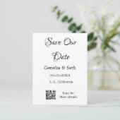 日付QRスキャンコシンプルンミニマルド詳細の保存 ポストカード (スタンド正面)