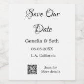 日付QRスキャンコシンプルンミニマルド詳細の保存 ワインラベル (シングルラベル)