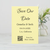 日付QRスキャンコシンプルンミニマルド詳細の保存 招待状 (スタンド正面)