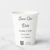 日付QRスキャンコシンプルンミニマルド詳細の保存 紙コップ (裏面)