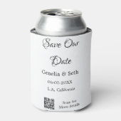 日付QRスキャンコシンプルンミニマルド詳細の保存 缶クーラー (缶正面)