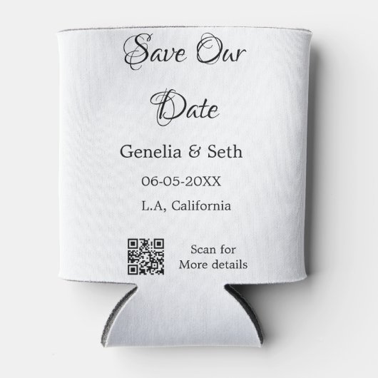 日付QRスキャンコシンプルンミニマルド詳細の保存 缶クーラー (正面)