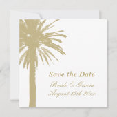 日付sandy palm treeビーチ結婚式カードの保存 セーブザデート (正面)