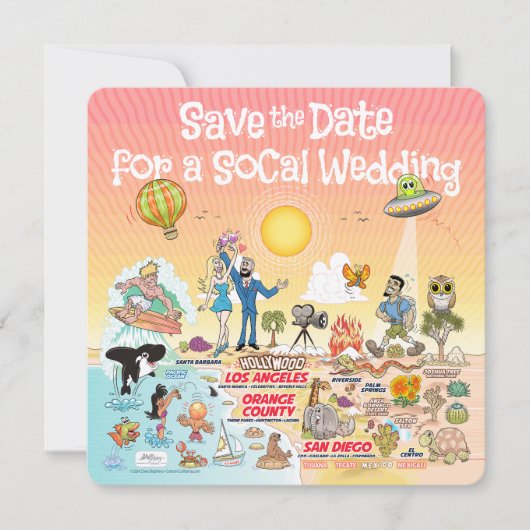 日付SoCalの保存 招待状 (正面)