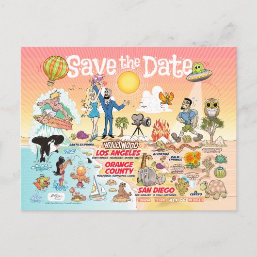 日付SoCalポストカードの保存 ポストカード (正面)