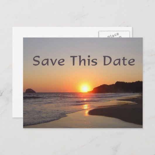 日付Sun設定をビーチはがきに保存 案内ポストカード (正面/裏面)