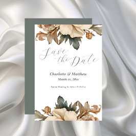 日付Taupeフローラエレガントの保存 セーブザデート