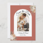 日付Terracottaのアーチ写真を保存 招待状 (正面)