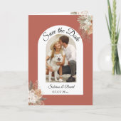 日付Terracottaのアーチ写真を保存 招待状 (正面)