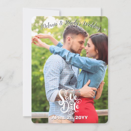 日付V写真ステッカーの告知を保存 案内状 (正面)