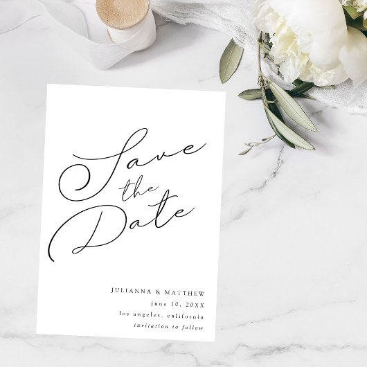 日付V2エレガントを白黒で保存 セーブザデート