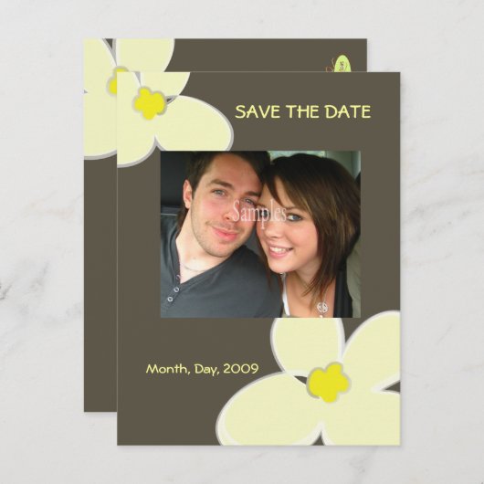 日付zazzleのポストカー結婚ドを保存 案内ポストカード (正面/裏面)