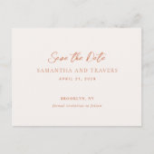 日伝統的付を保存して燃えたオレンジ色の結婚式 案内ポストカード (正面)