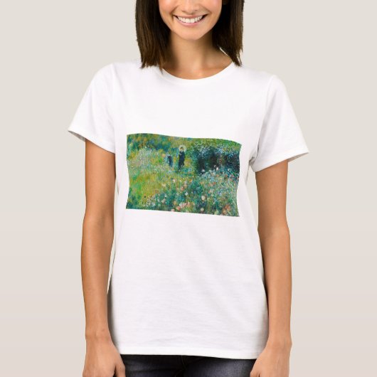 日傘の女 ルノワール 庭園 Tシャツ (正面)