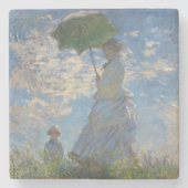 日傘を持った人 | 横向フランスのき ストーンコースター (正面)