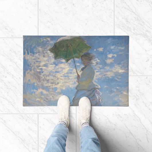 日傘を持った人 | 横向フランスのき ドアマット (室内)