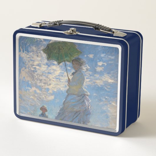 日傘を持った人 | 横向フランスのき メタルランチボックス (正面)