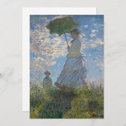 日傘を持った人 | 横向フランスのき 招待状 (正面/裏面)