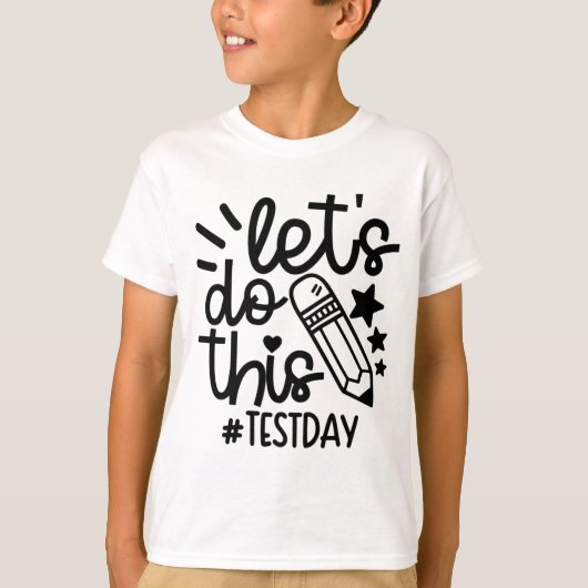 日先生は、このテスト日の州テストを実行する Tシャツ (正面)