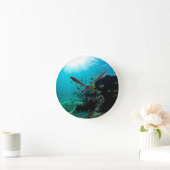 日光および熱帯魚 ラウンド壁時計 (ホーム)