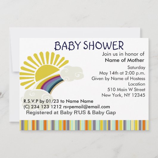 日光および虹 招待状 (正面)