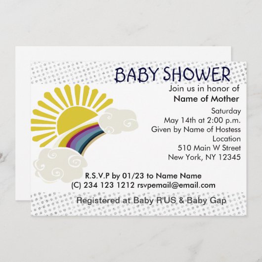 日光および虹 招待状 (正面/裏面)